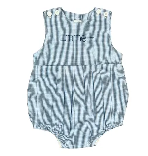 Blue Checks Bubble Romper