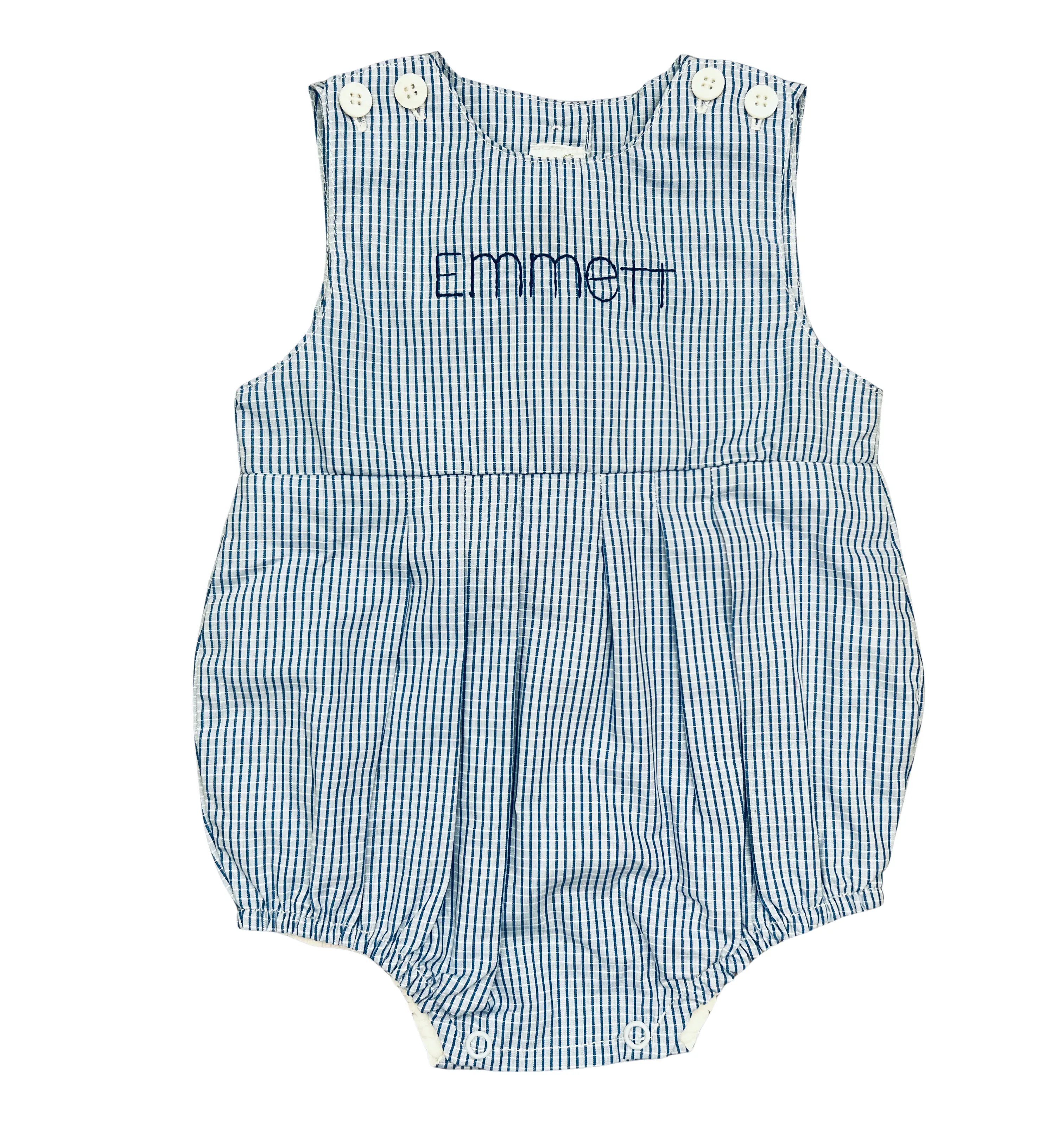 Blue Checks Bubble Romper