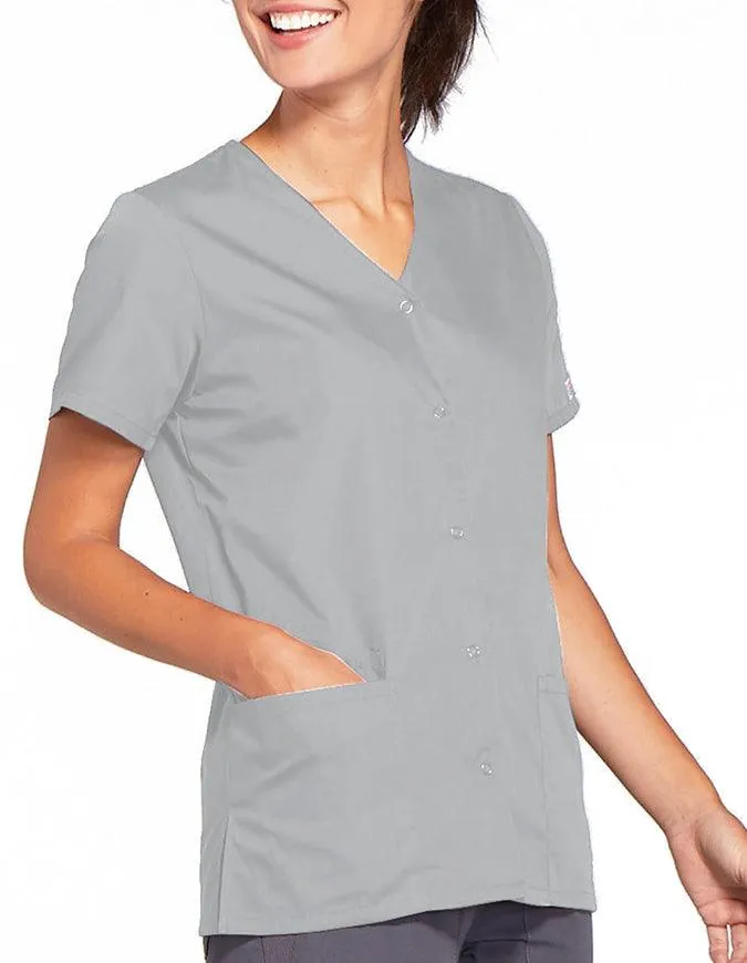 Cherokee Workwear 26.5 Inch Women's Snap Front Scrub Top
