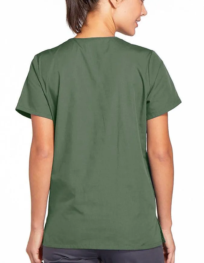 Cherokee Workwear 26.5 Inch Women's Snap Front Scrub Top