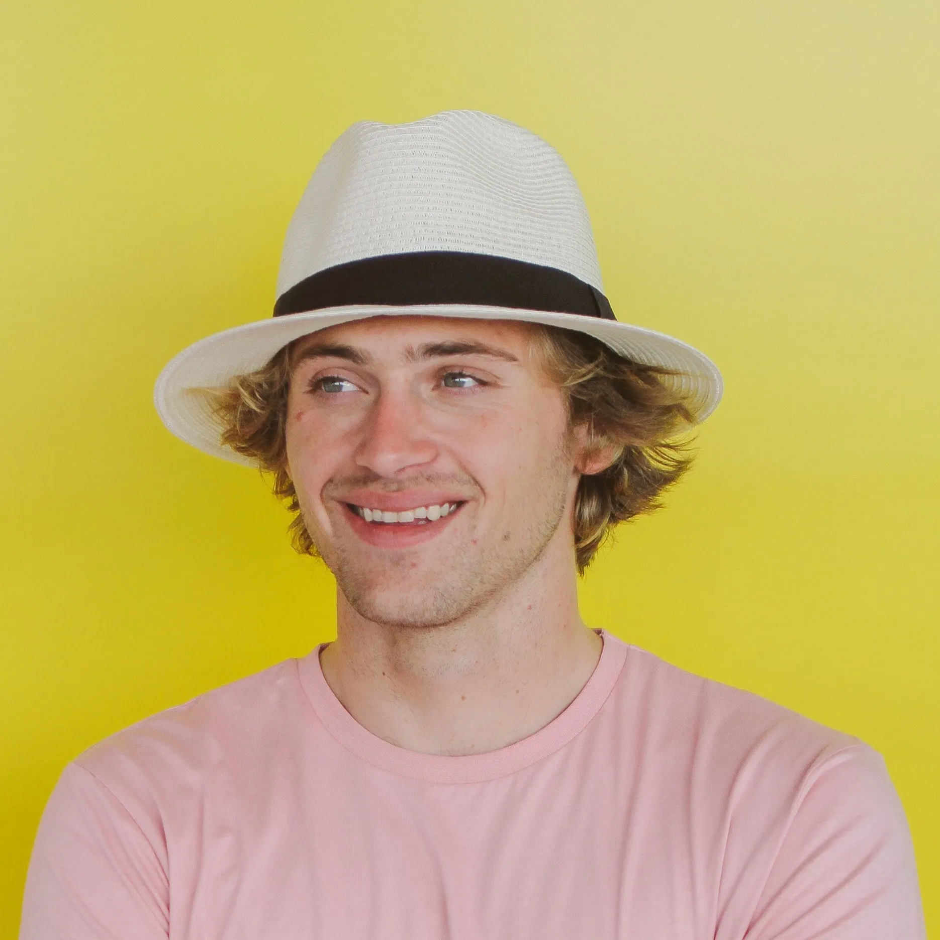 Clarke Fedora Sun Hat Ivory Black