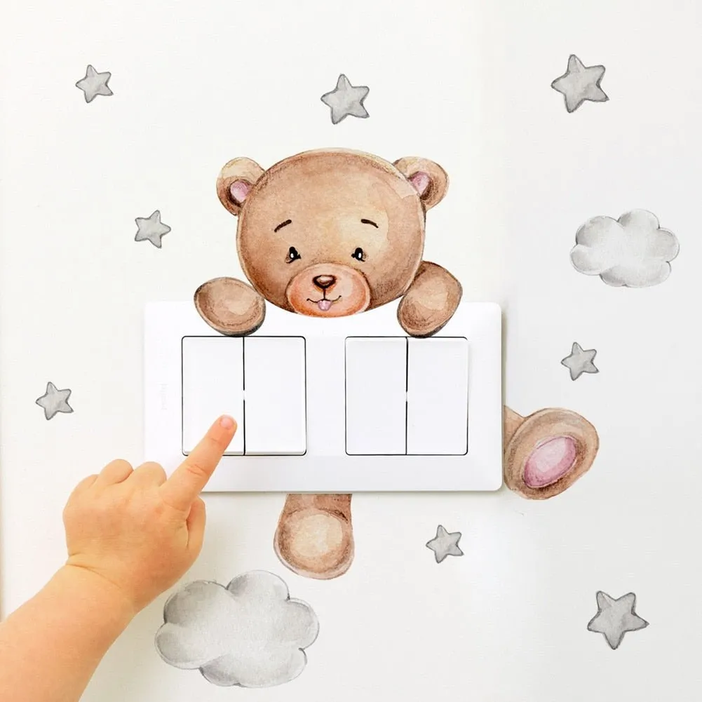 Cute Cartoon Bear Star Switch Sticker