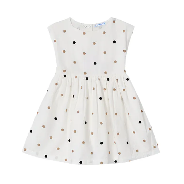 Embroidered Polka Dot Dress