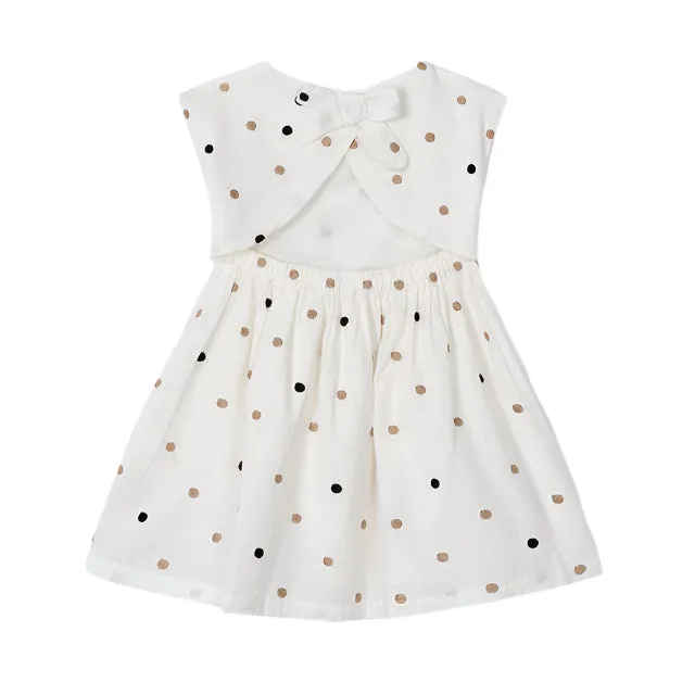 Embroidered Polka Dot Dress