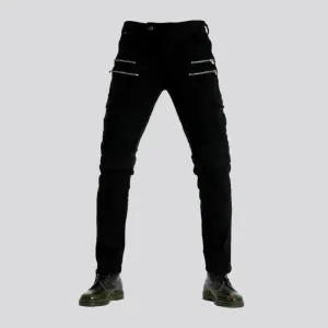 High-rise biker fit moto jeans for men