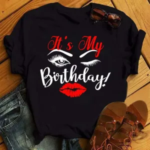 Maycaur Eyelash Happy Birthday Fun T-Shirt