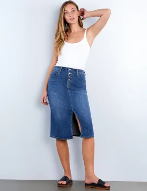 Rory Button Front Denim Skirt