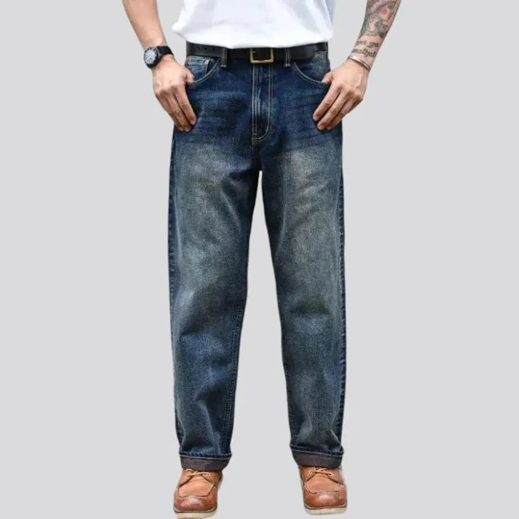 Selvedge high-waist jeans
 for men