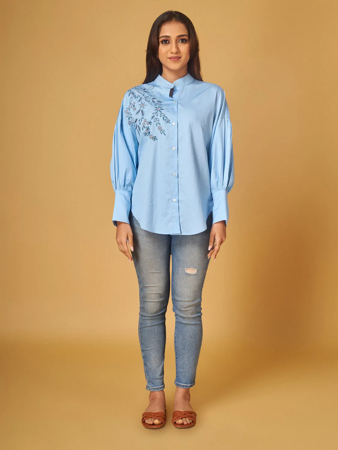 Skyride Pure Cotton Embroidered Shirts