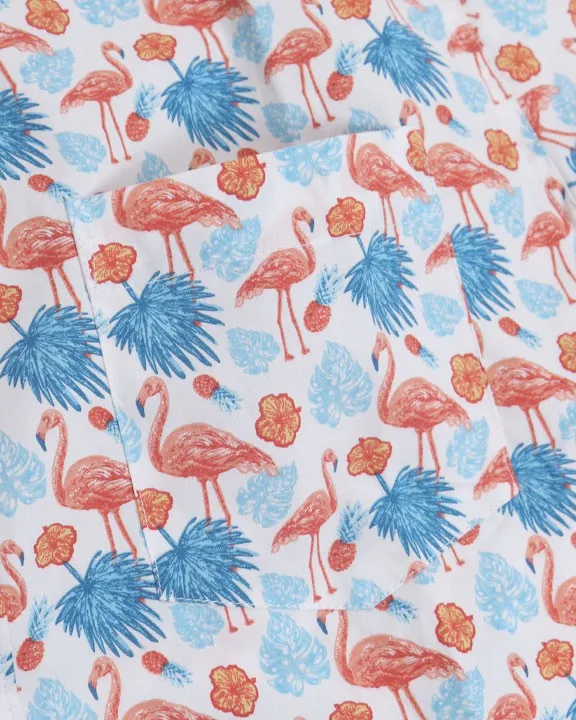 White All Over Flamingos Shirt