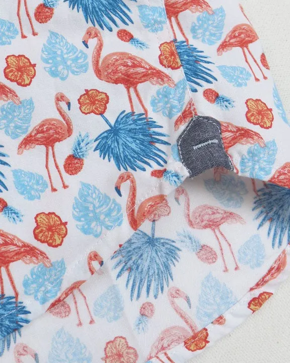 White All Over Flamingos Shirt