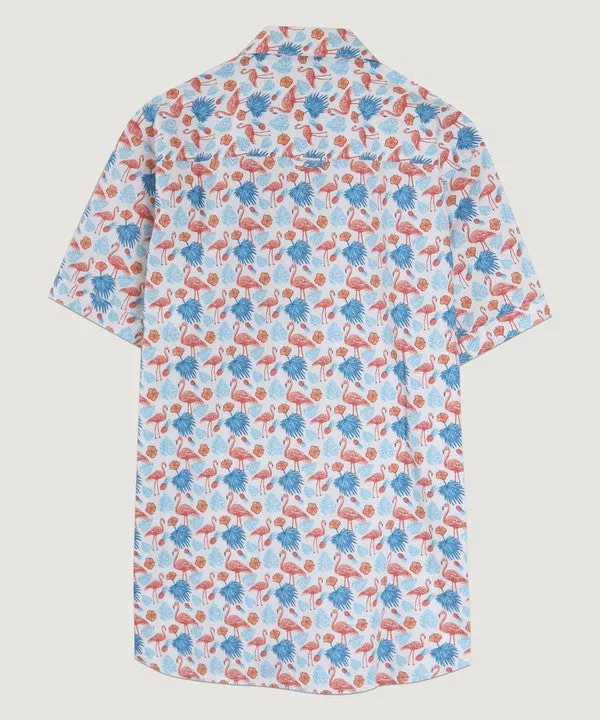 White All Over Flamingos Shirt