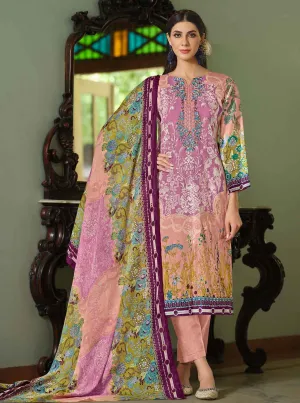 Women Pure Cotton Pakistani Print Unstitched Suit Dress Material